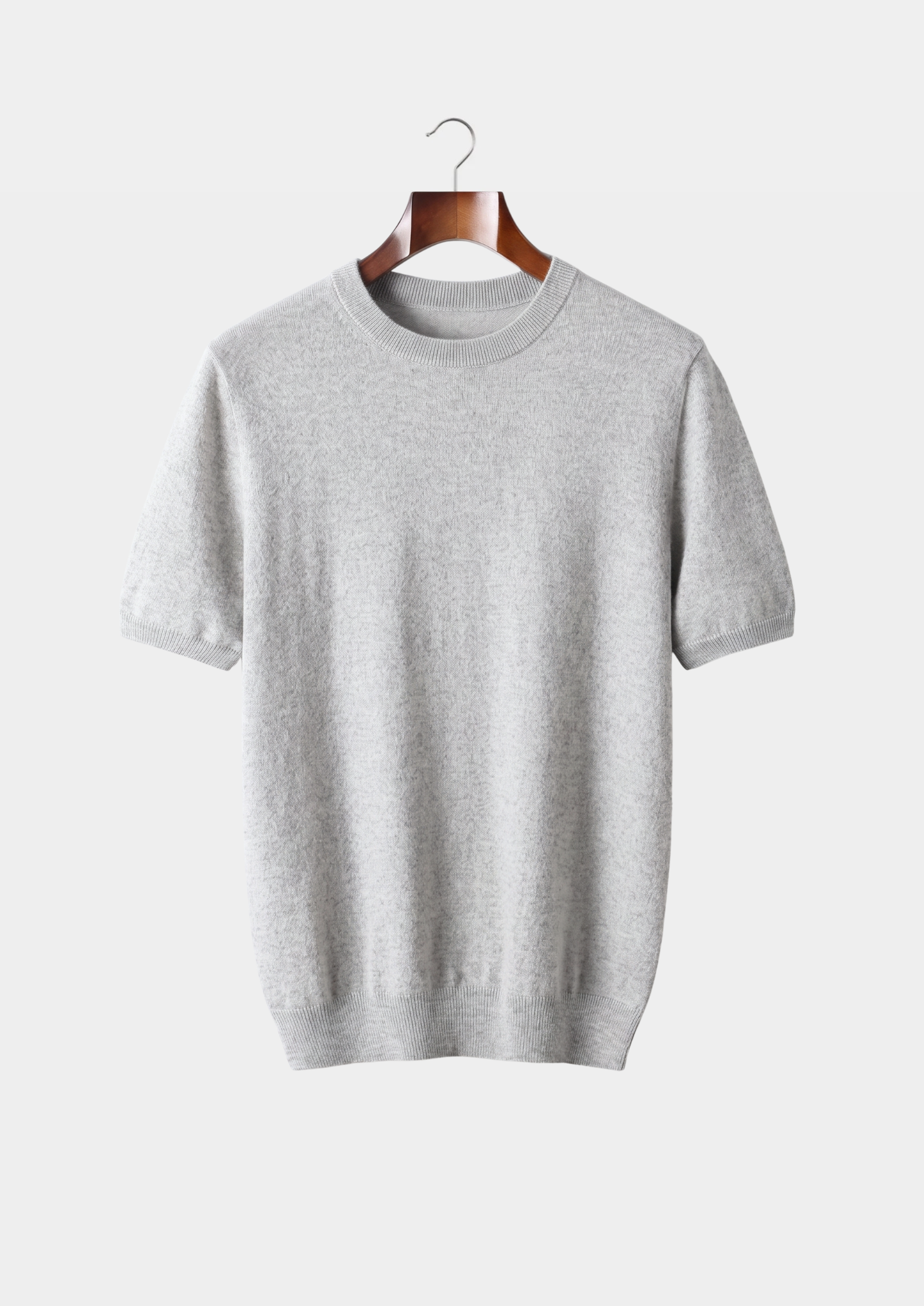 100% CASHMERE CLASSIC CREWNECK T-SHIRT