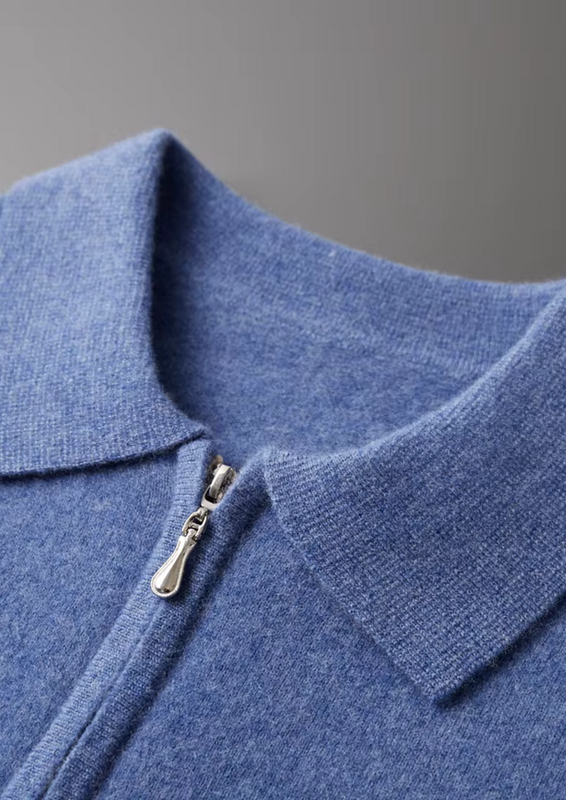 NOBA WOOL HALF ZIP POLO