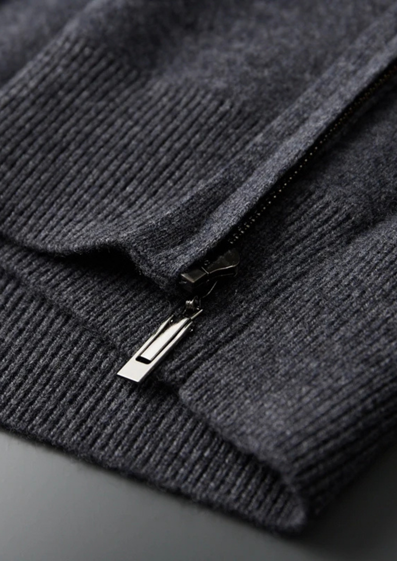 100% CASHMERE ZIPPER HOODIE