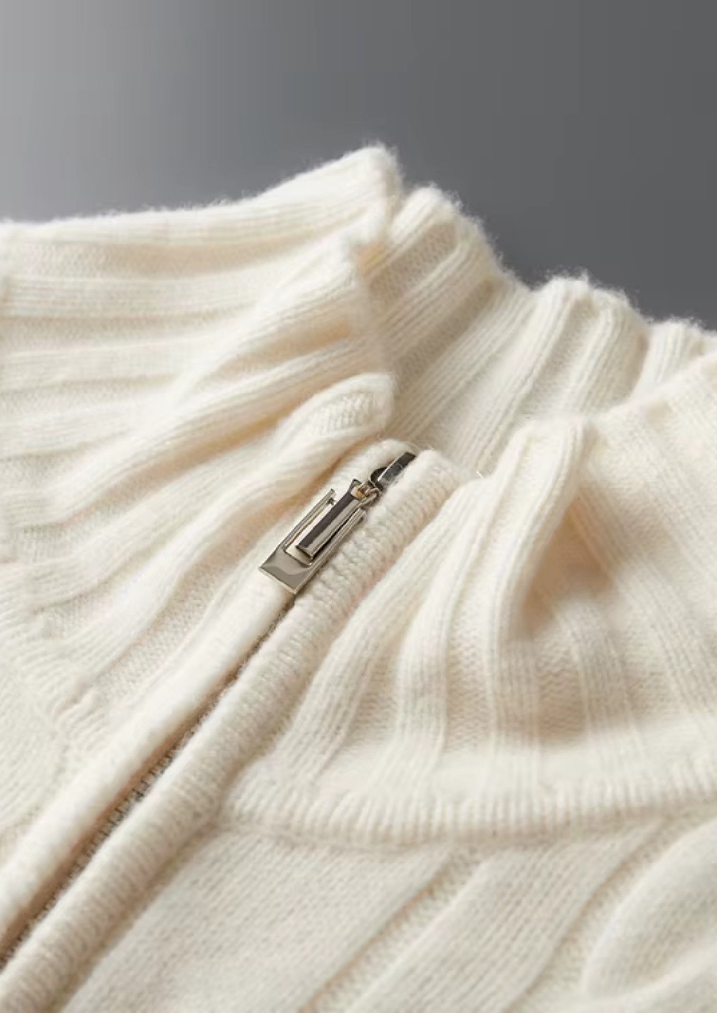 NOBA WOOL DUAL-ZIP CABLE CARDIGAN