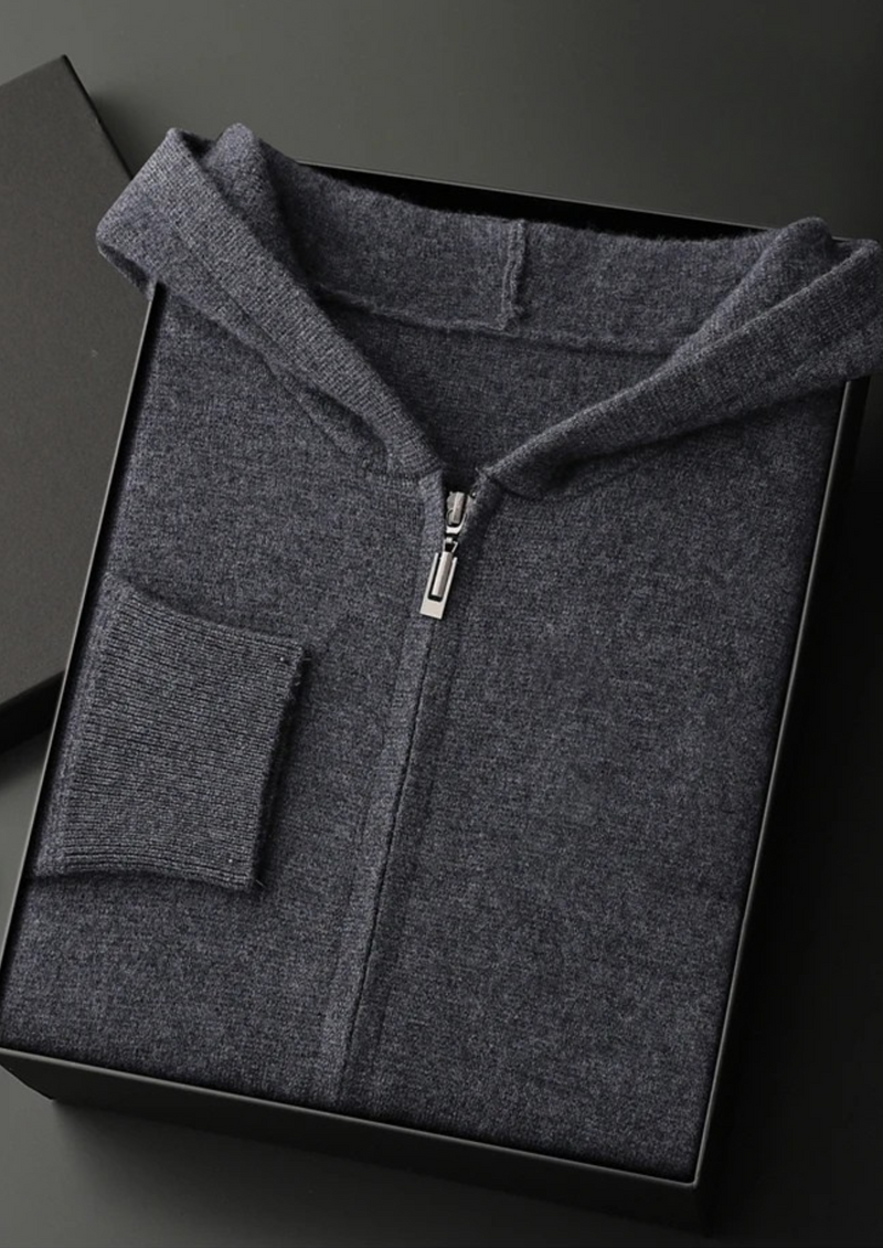 100% CASHMERE ZIPPER HOODIE
