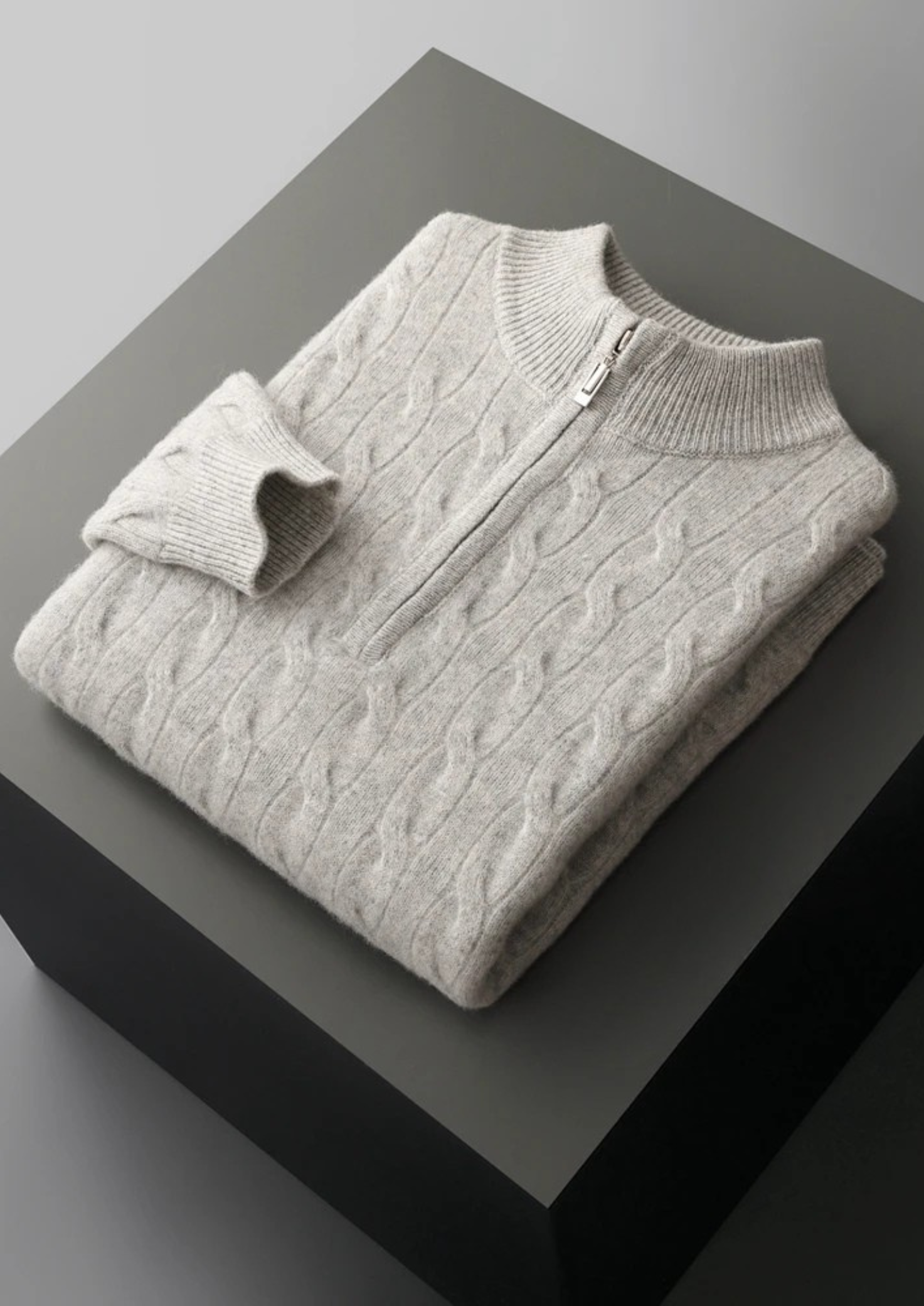 NOBA WOOL CABLE HALF ZIP