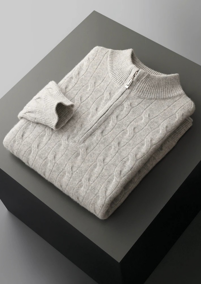 NOBA WOOL CABLE HALF ZIP