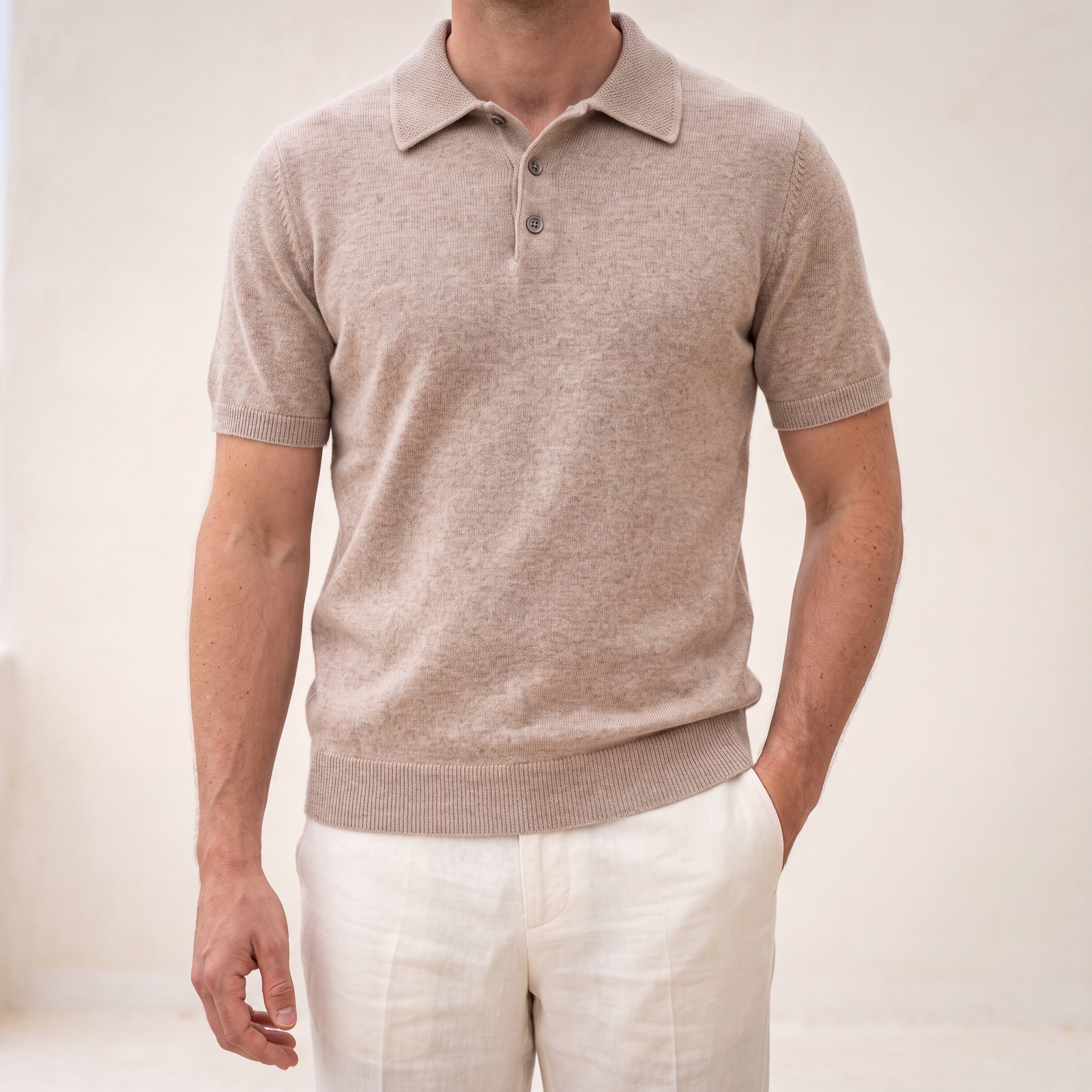 Cashmere Classic Polo Beige lifestyle