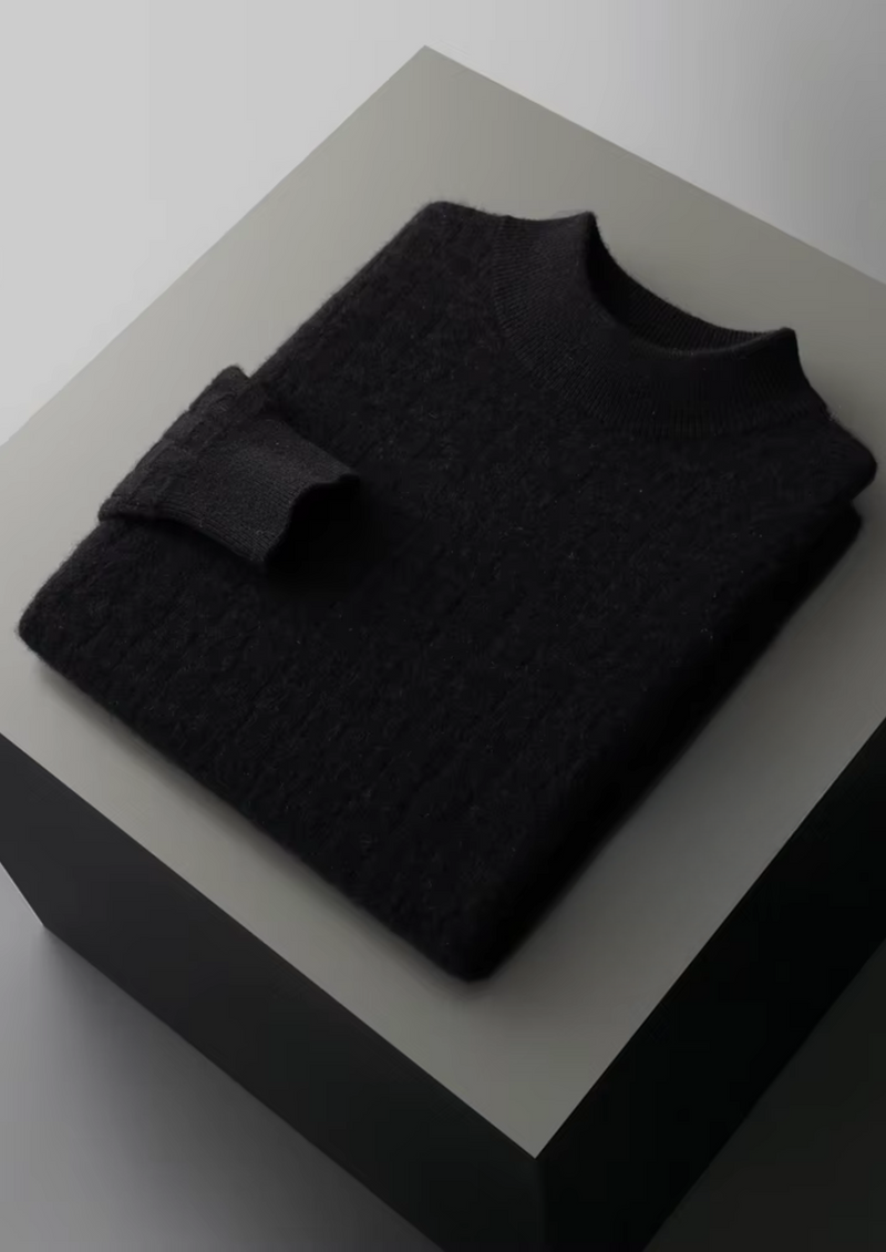 NOBA WOOL TEXTURED MOCKNECK