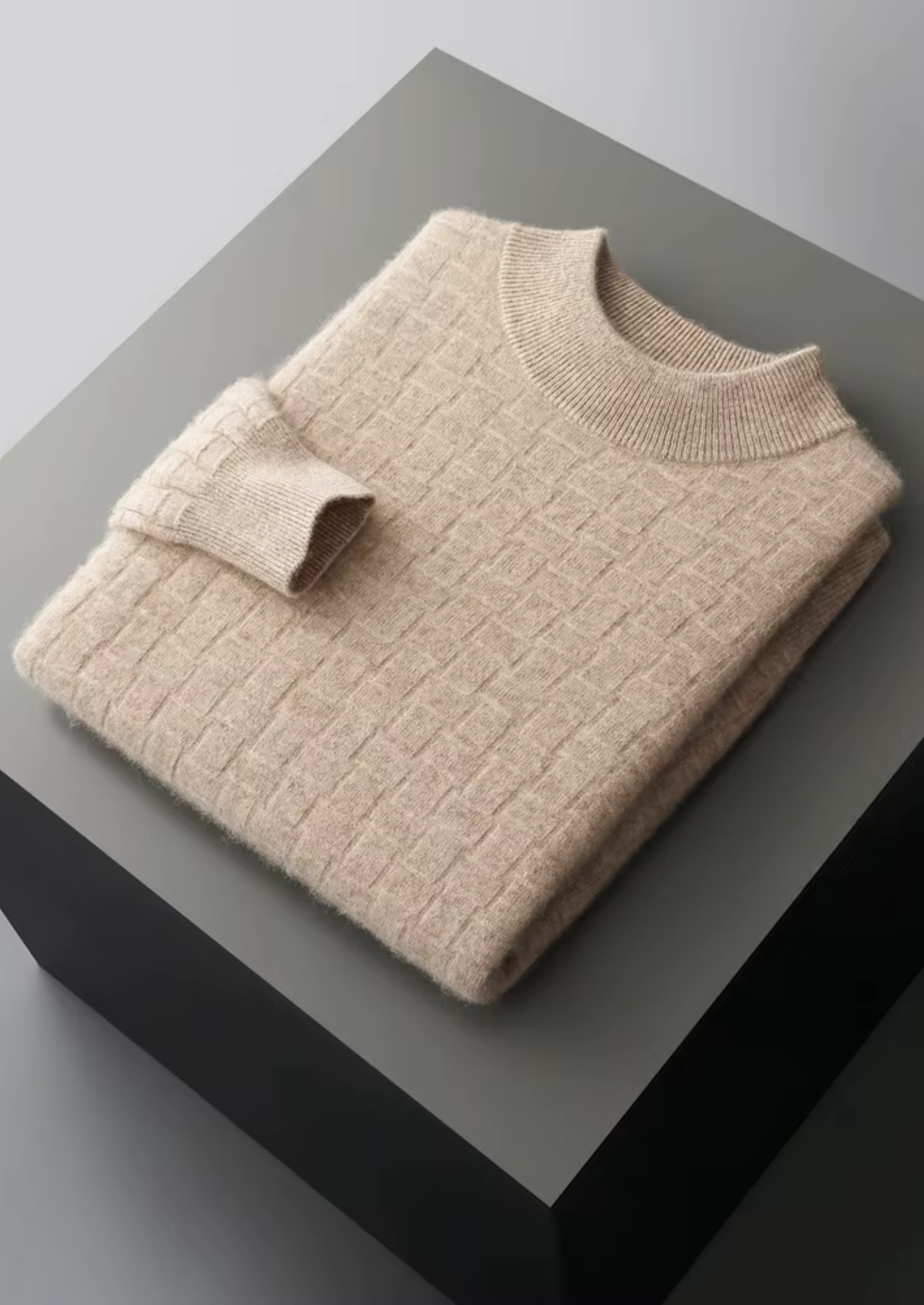 NOBA WOOL TEXTURED MOCKNECK