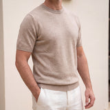 Cashmere Classic Crewneck T-Shirt Light Beige lifestyle