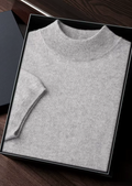 100% CASHMERE MOCK NECK T-SHIRT