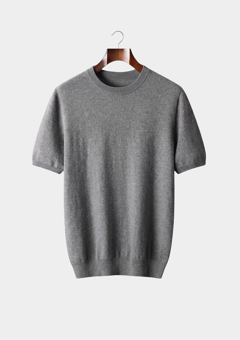 100% CASHMERE CLASSIC CREWNECK T-SHIRT