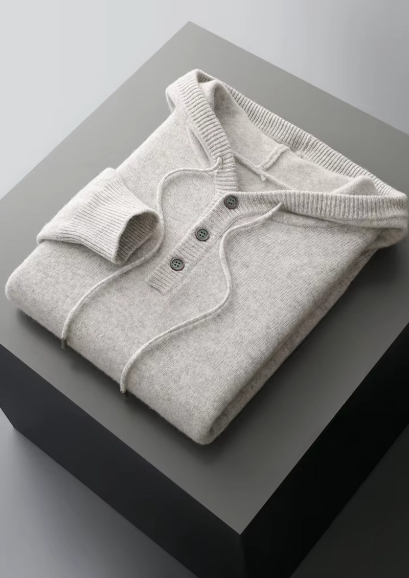 NOBA WOOL BUTTON HOODIE