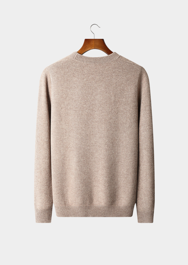 100% CASHMERE PATTERN CREWNECK