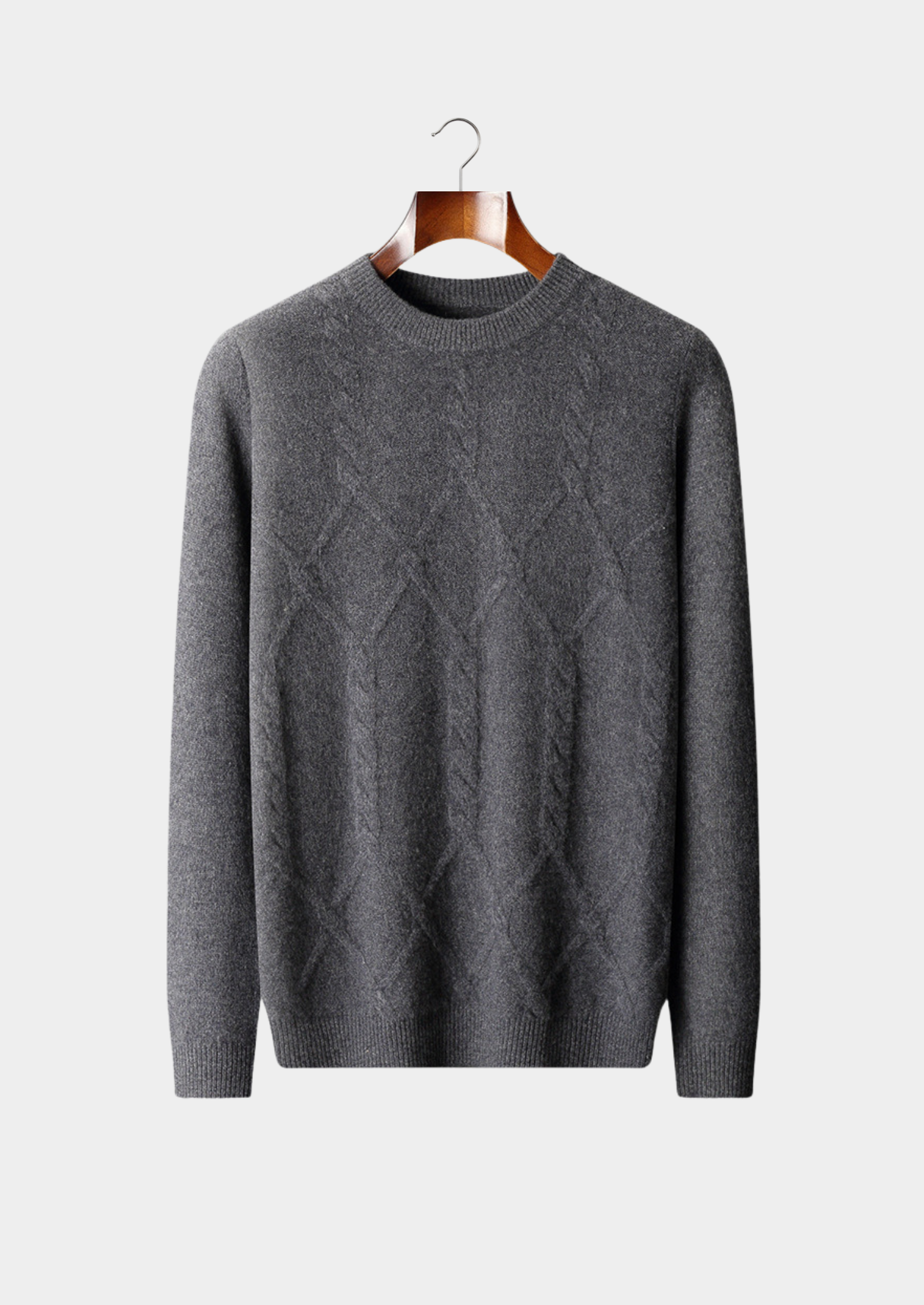 100% CASHMERE PATTERN CREWNECK