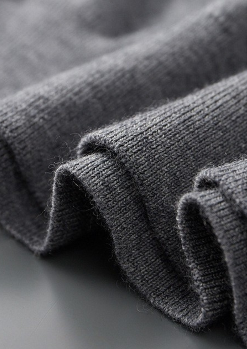 100% CASHMERE BUTTONLESS SWEATER POLO