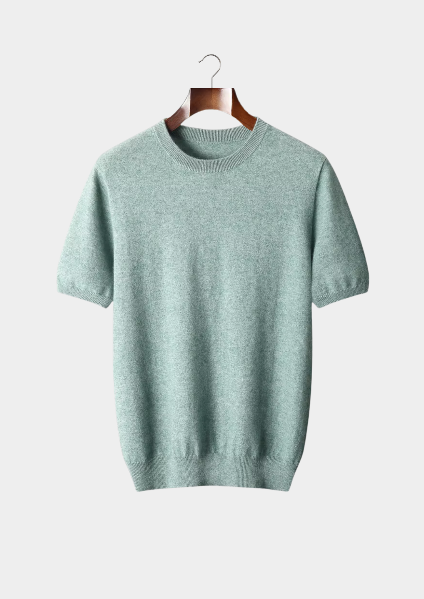 100% CASHMERE CLASSIC CREWNECK T-SHIRT