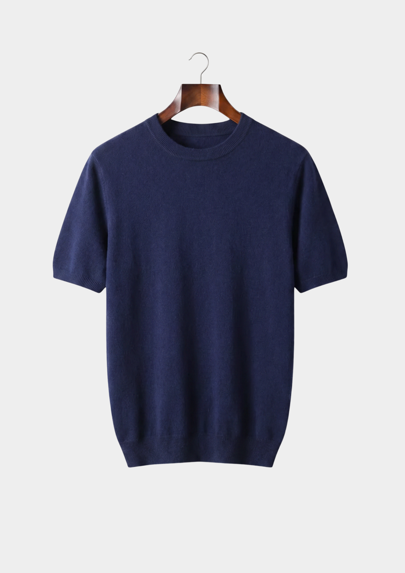 100% CASHMERE CLASSIC CREWNECK T-SHIRT