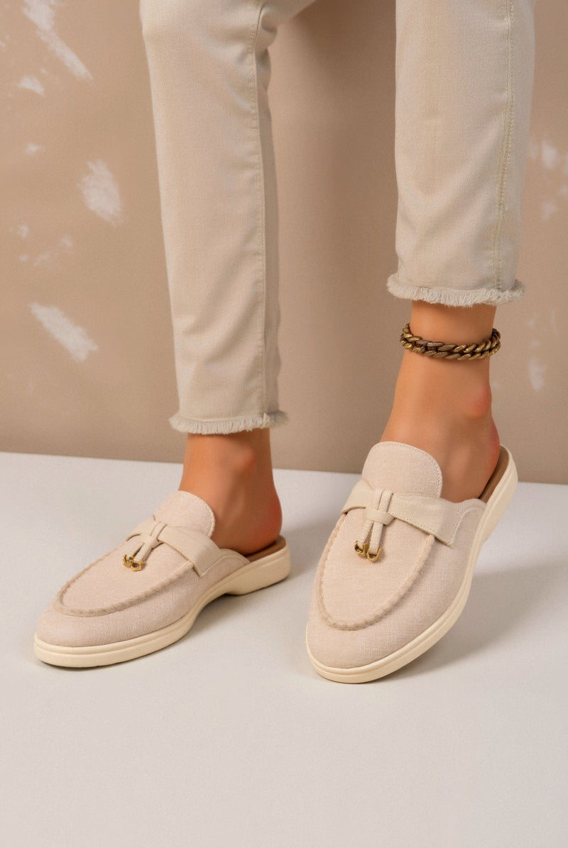 Solid Toe Slip Flat Shoe Sandals
