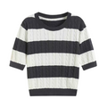 NOBA Crew Neck Cable Knit Striped T-Shirt