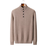NOBA WOOL RIBBED HENLEY SWEATER