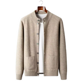 100% CASHMERE BUTTON CARDIGAN