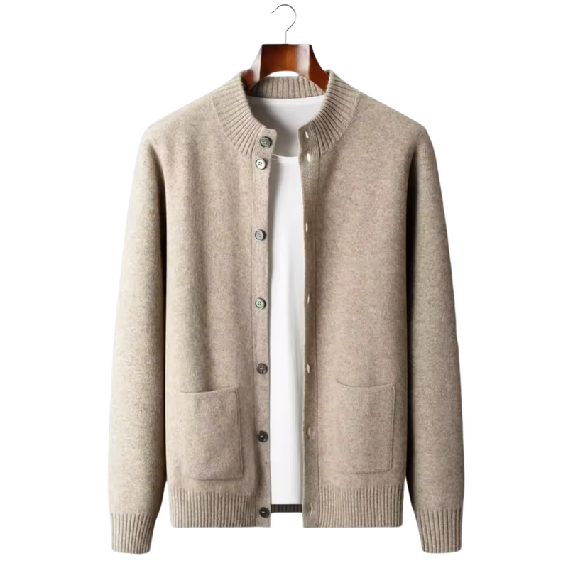 100% CASHMERE BUTTON CARDIGAN