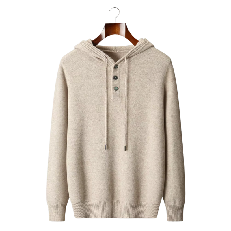 NOBA WOOL BUTTON HOODIE