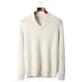 100% CASHMERE RIBBED V-NECK SWEATER