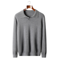 100% CASHMERE BUTTONLESS SWEATER POLO