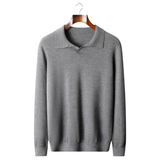 100% CASHMERE BUTTONLESS SWEATER POLO