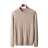 100% CASHMERE PATTERN CREWNECK