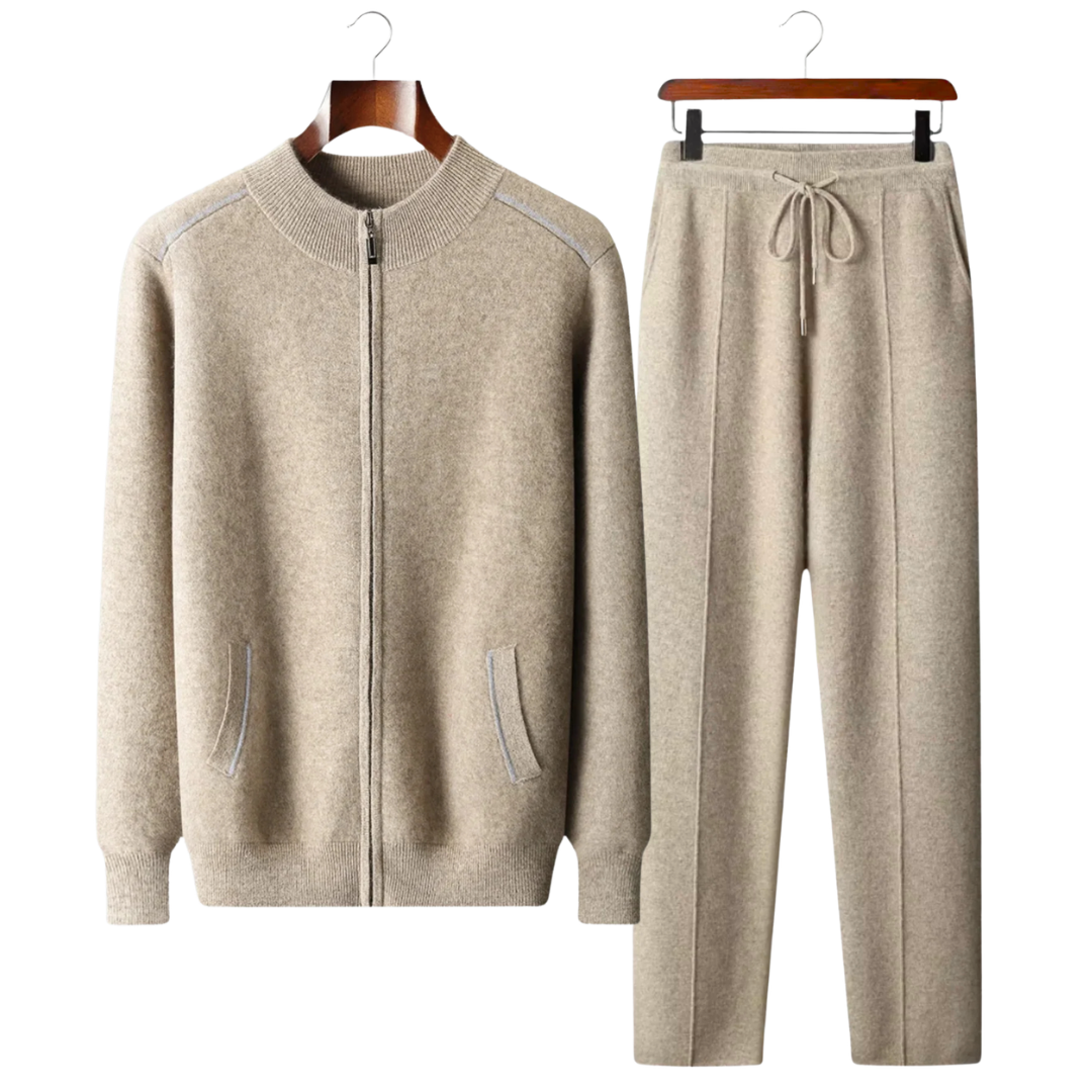 100% CASHMERE ZIP LEISURE SET