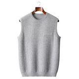 100% CASHMERE CREWNECK VEST