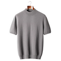 100% CASHMERE MOCK NECK T-SHIRT