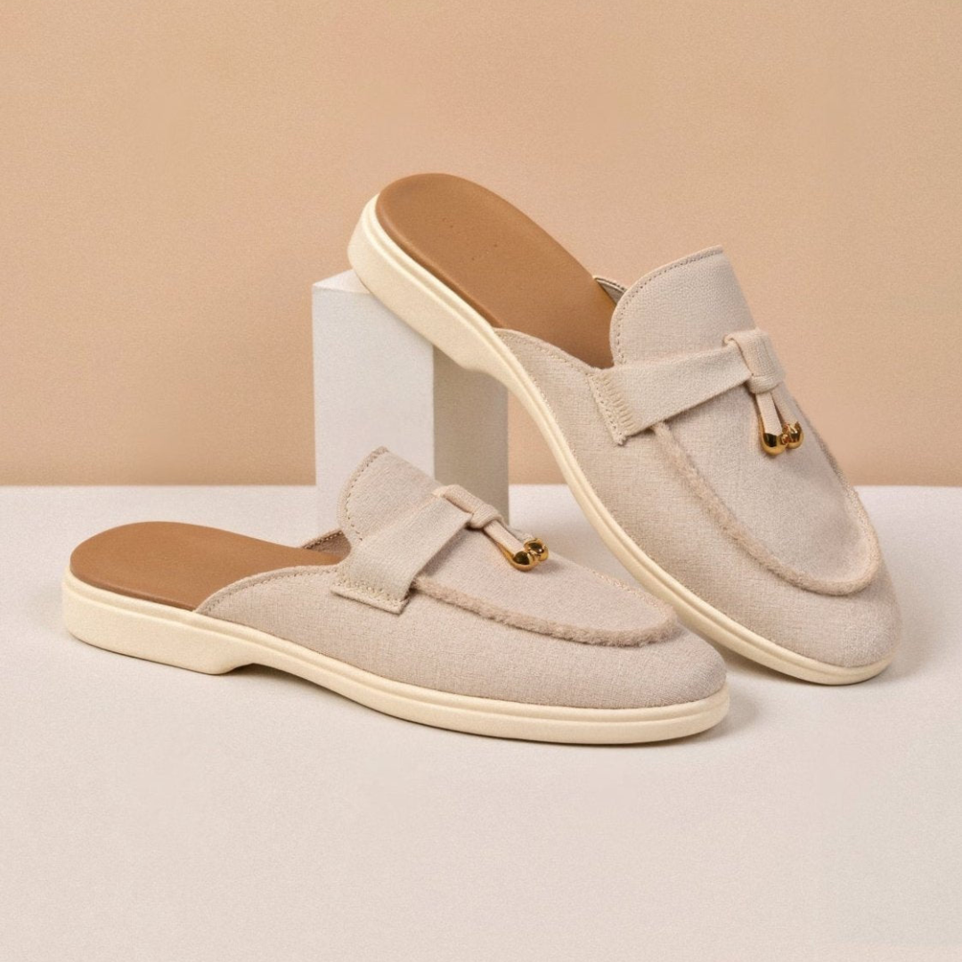 Solid Toe Slip Flat Shoe Sandals