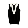 Contrast Trim Collared Polo Tank Top