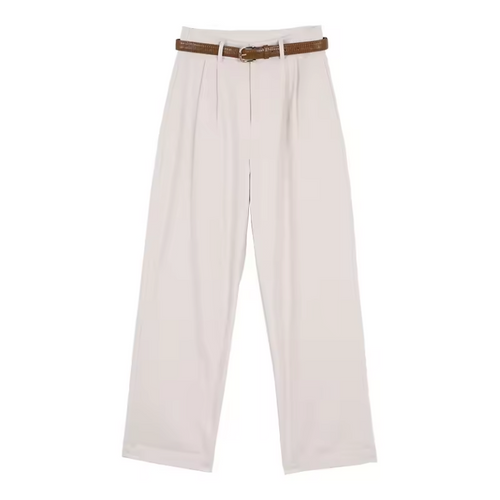 Women Barrel Long Pants - Off White - SW2601024A