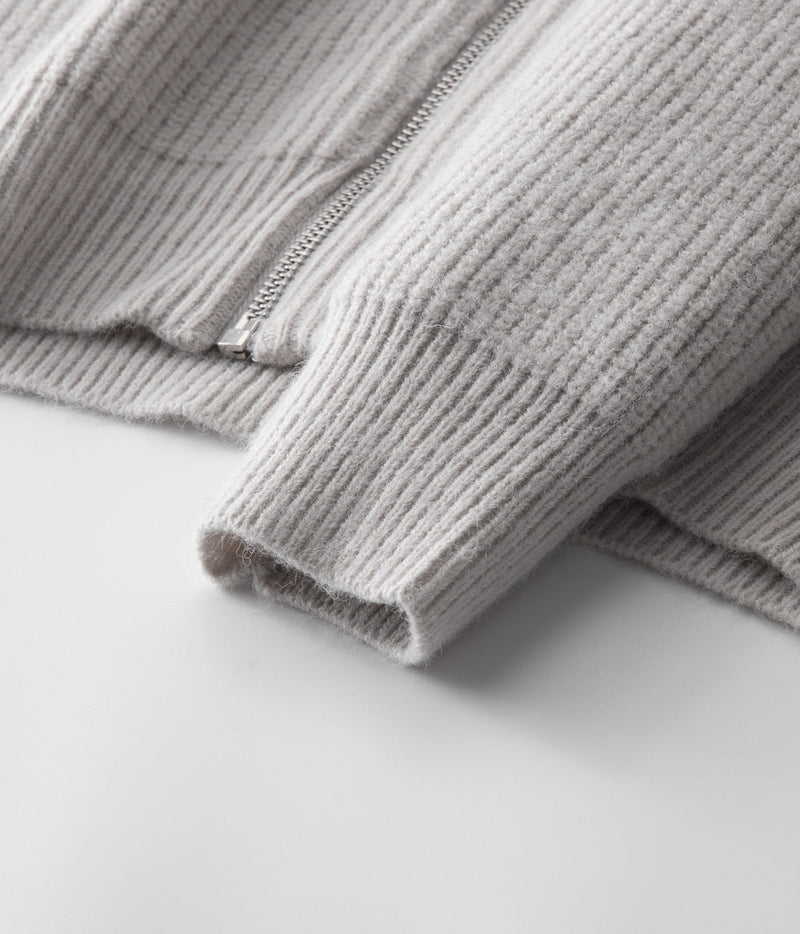 100% Merino Wool ZIPPED CARDIGAN