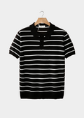 STRIPED TEXTURED BUTTON POLO