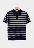 STRIPED TEXTURED BUTTON POLO