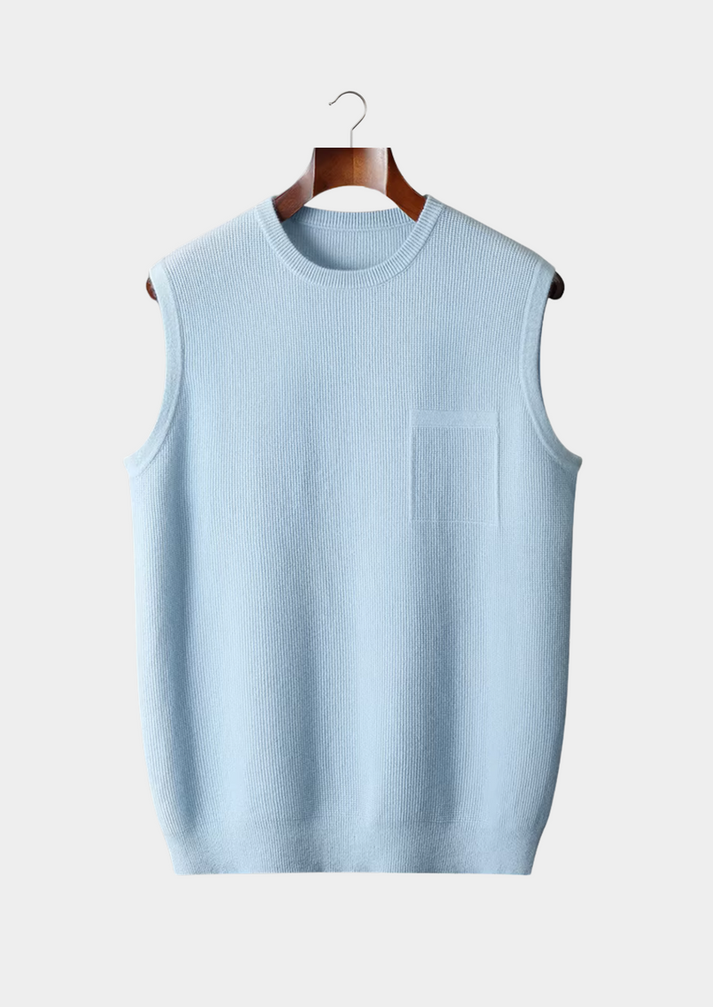 100% CASHMERE CREWNECK VEST