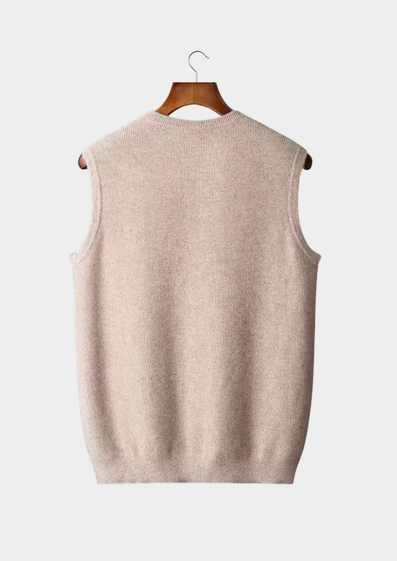 100% CASHMERE CREWNECK VEST