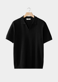 OPEN COLLAR RIBBED POLO