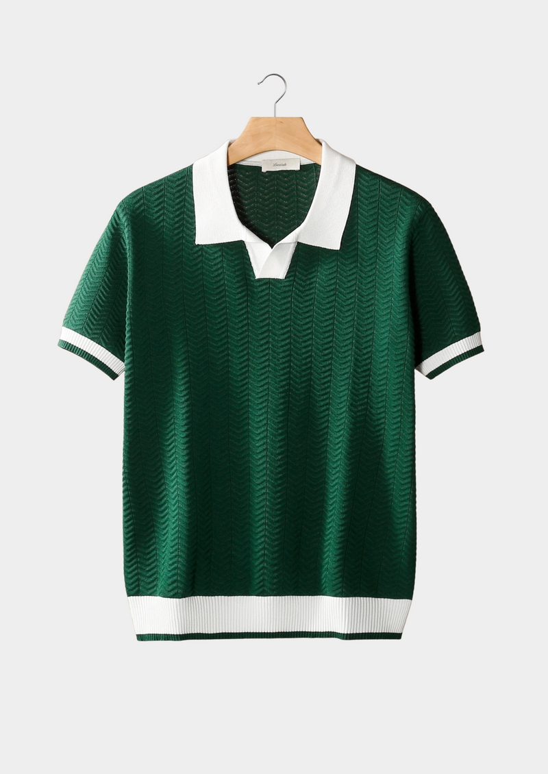 NOBA CONTRAST TEXTURED POLO