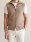 100% Cashmere Body Warmer Vest – Camel lifestyle