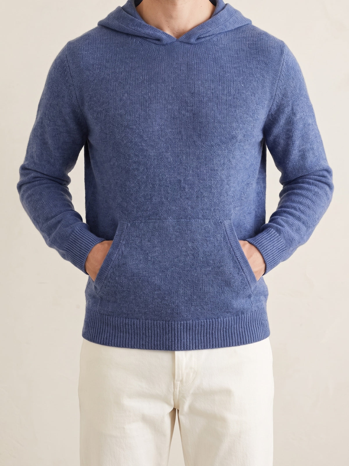 100% Cashmere Essential Hoodie – Blue lifestyle