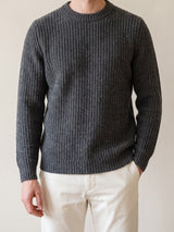 100% Cashmere Heavyweight Crewneck – Dark Gray lifestyle