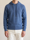 100% Cashmere Hooded Sweater – Blue lifestyle