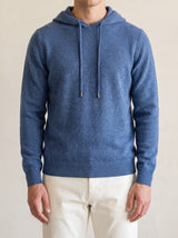 100% Cashmere Hooded Sweater – Blue lifestyle