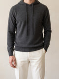 100% Cashmere Hooded Sweater – Dark Gray lifestyle