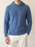 100% Cashmere Leisure Hoodie – Blue lifestyle