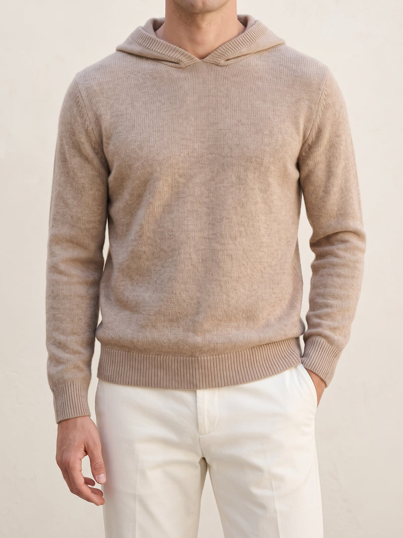 100% Cashmere Leisure Hoodie – Camel lifestyle